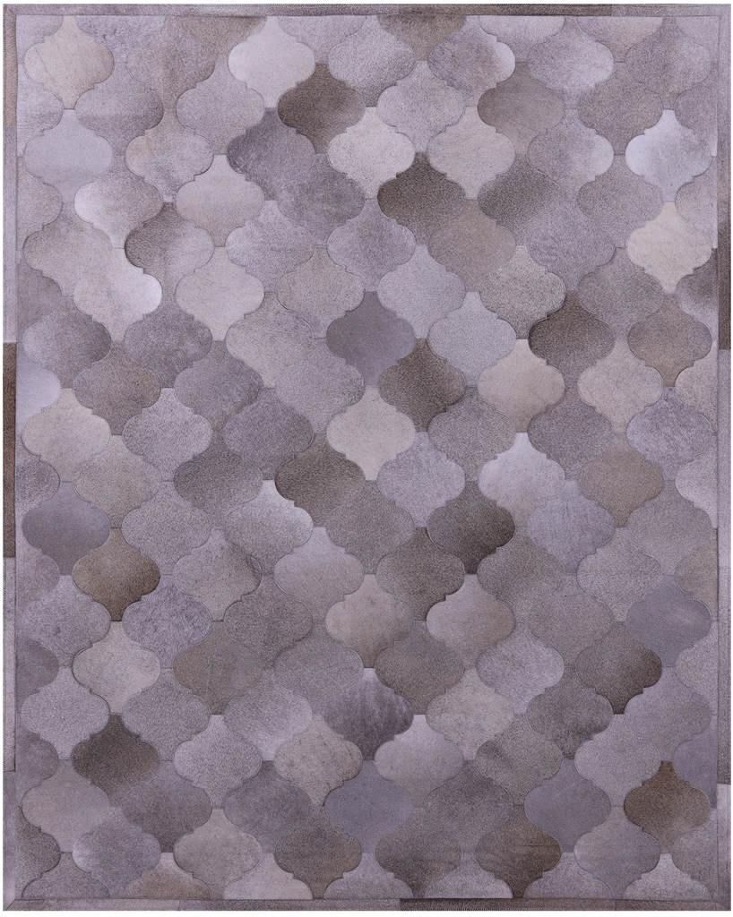 Grey Patchwork Natural Cowhide Rug - 6' 8" x 8' 4"