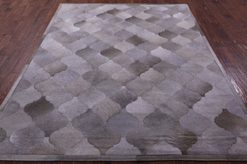 Grey Patchwork Natural Cowhide Rug - 6' 8