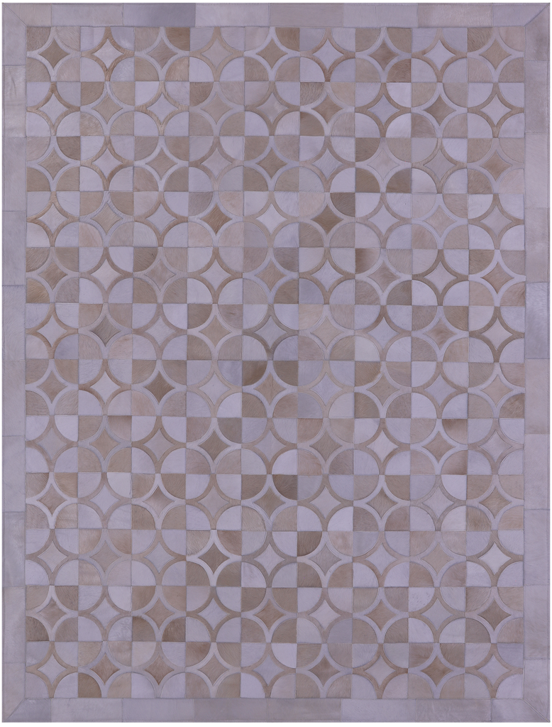 Brown & White Patchwork Natural Cowhide Rug - 6' 4" x 8' 3"