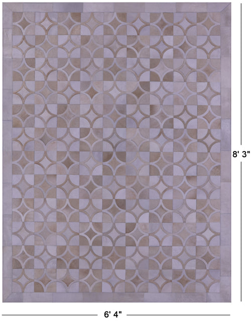 Brown & White Patchwork Natural Cowhide Rug - 6' 4