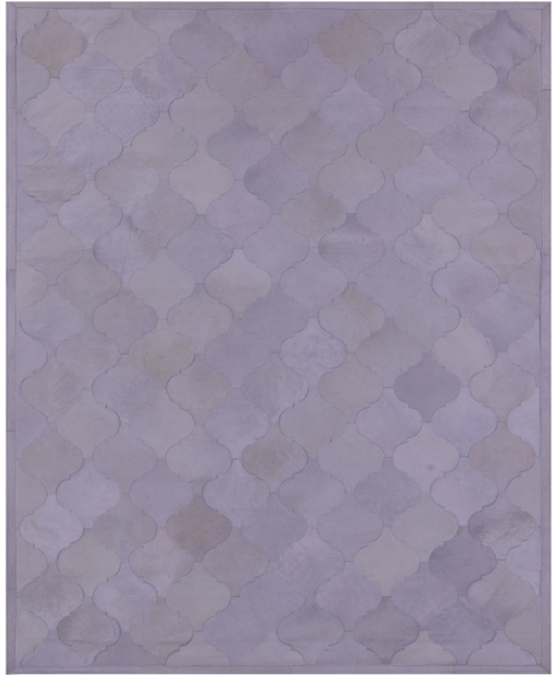 White Patchwork Natural Cowhide Rug - 6' 8