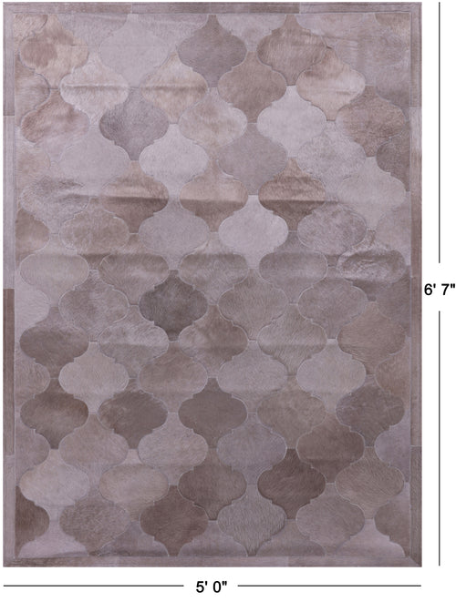 Brown Patchwork Natural Cowhide Rug - 5' 0