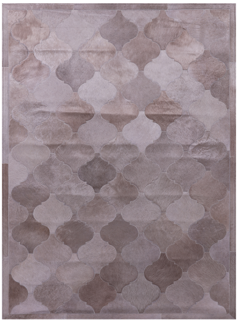 Brown Patchwork Natural Cowhide Rug - 5' 0" x 6' 7"