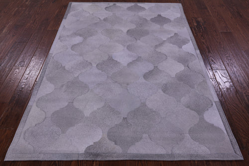 Grey Patchwork Natural Cowhide Rug - 5' 0