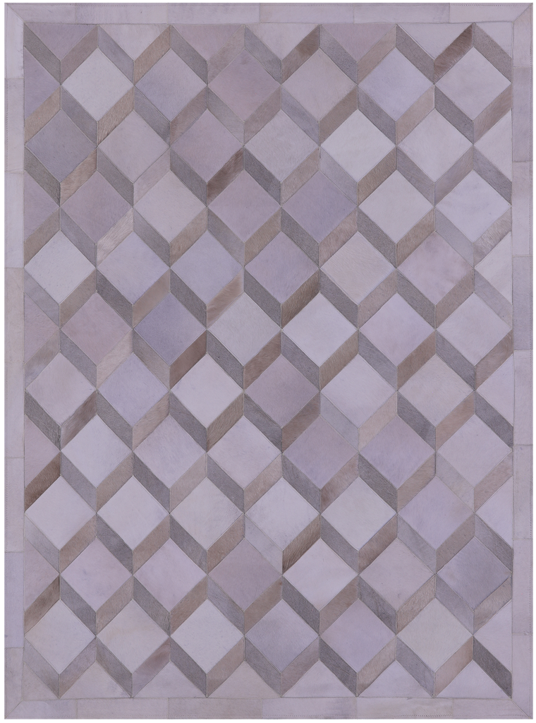 Brown & White Patchwork Natural Cowhide Rug - 5' 0" x 6' 8"