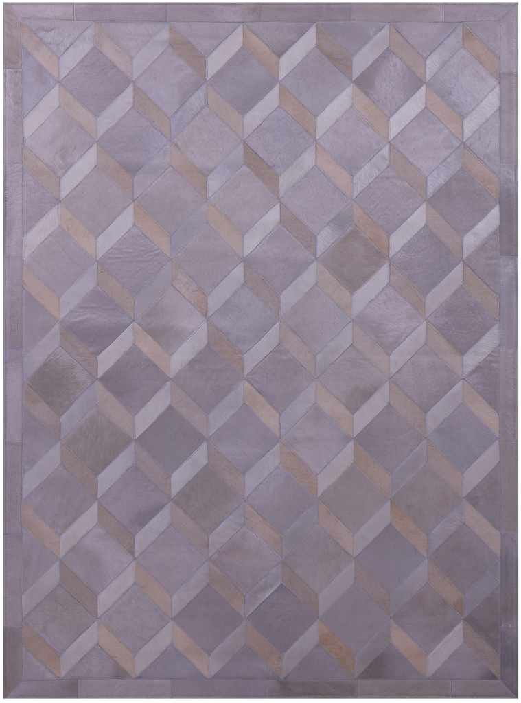 Grey Patchwork Natural Cowhide Rug - 4' 11" x 6' 8"