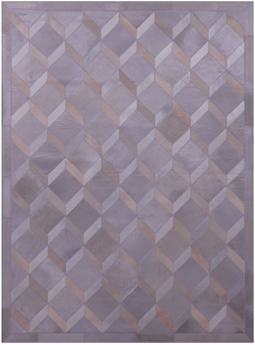 Grey Patchwork Natural Cowhide Rug - 4' 11