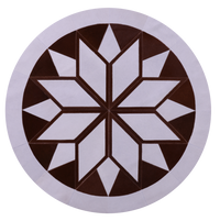 Thumbnail for Brown & White Round Patchwork Natural Cowhide Rug - 5' 0