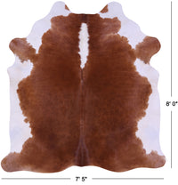 Thumbnail for Brown & White Natural Cowhide Rug - XX-Large 8' 0