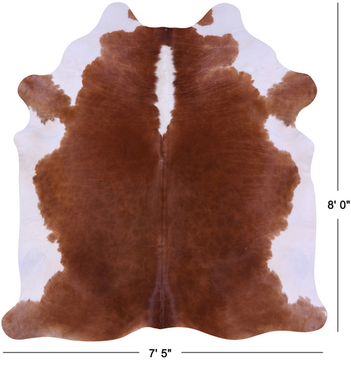 Brown & White Natural Cowhide Rug - XX-Large 8' 0