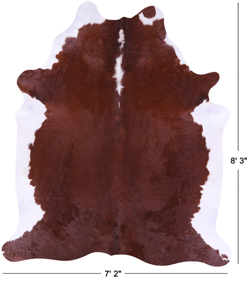 Brown & White Natural Cowhide Rug - XX-Large 8' 3