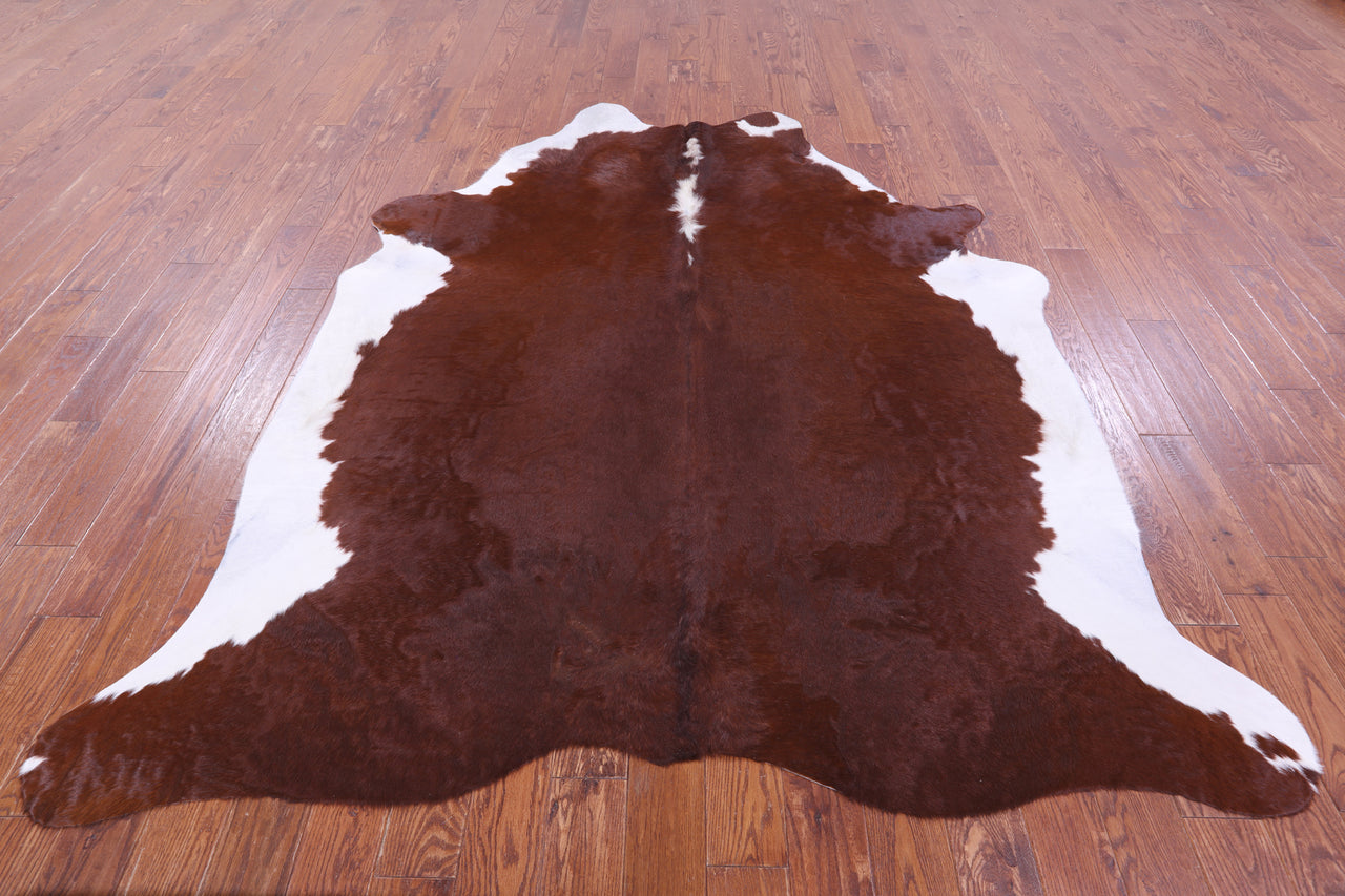 Brown & White Natural Cowhide Rug - XX-Large 8' 3"H x 7' 2"W