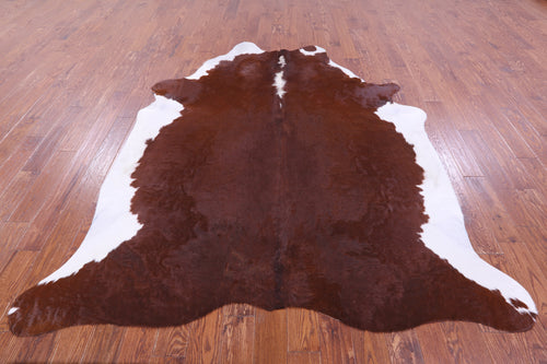 Brown & White Natural Cowhide Rug - XX-Large 8' 3