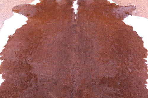 Brown & White Natural Cowhide Rug - XX-Large 8' 3