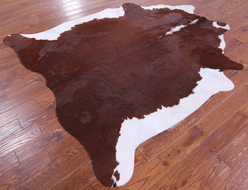 Brown & White Natural Cowhide Rug - XX-Large 8' 3