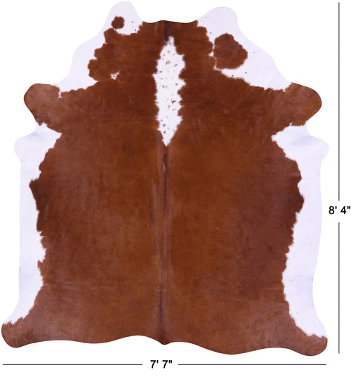Brown & White Natural Cowhide Rug - XX-Large 8' 4
