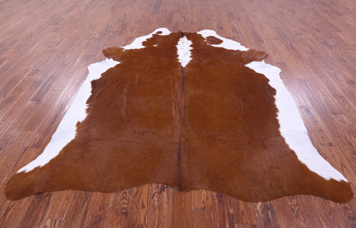 Brown & White Natural Cowhide Rug - XX-Large 8' 4
