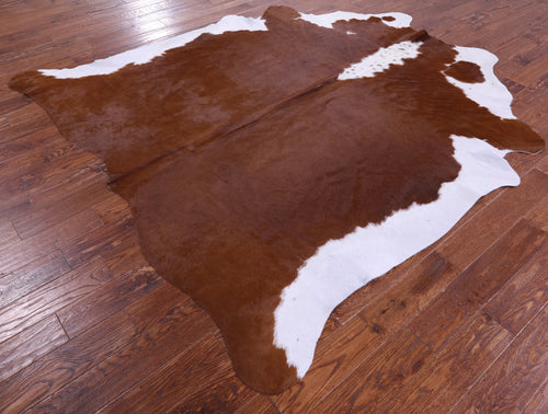 Brown & White Natural Cowhide Rug - XX-Large 8' 4