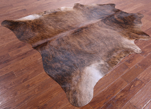 Brown Brindle Natural Cowhide Rug - XX-Large 8' 2
