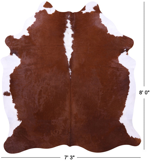 Brown & White Natural Cowhide Rug - XX-Large 8' 0