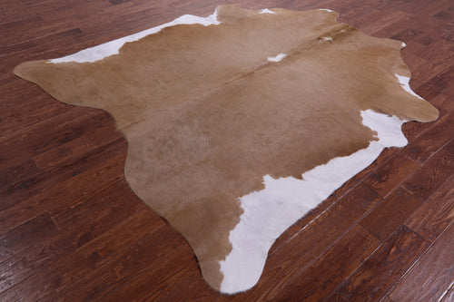 Brown & White Natural Cowhide Rug - XX-Large 8' 4