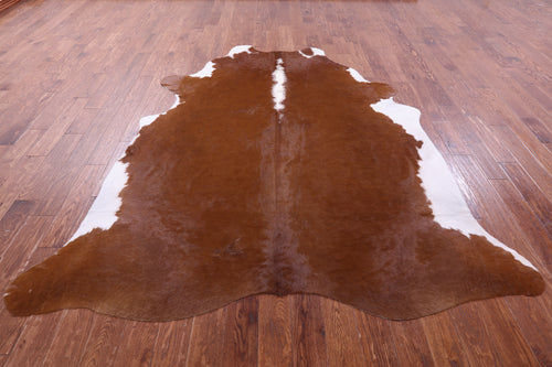 Brown & White Natural Cowhide Rug - XX-Large 8' 3