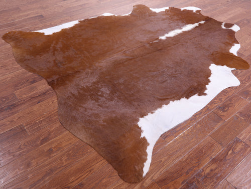 Brown & White Natural Cowhide Rug - XX-Large 8' 3