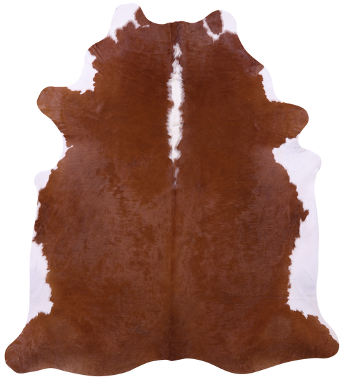Brown & White Natural Cowhide Rug - XX-Large 8' 3