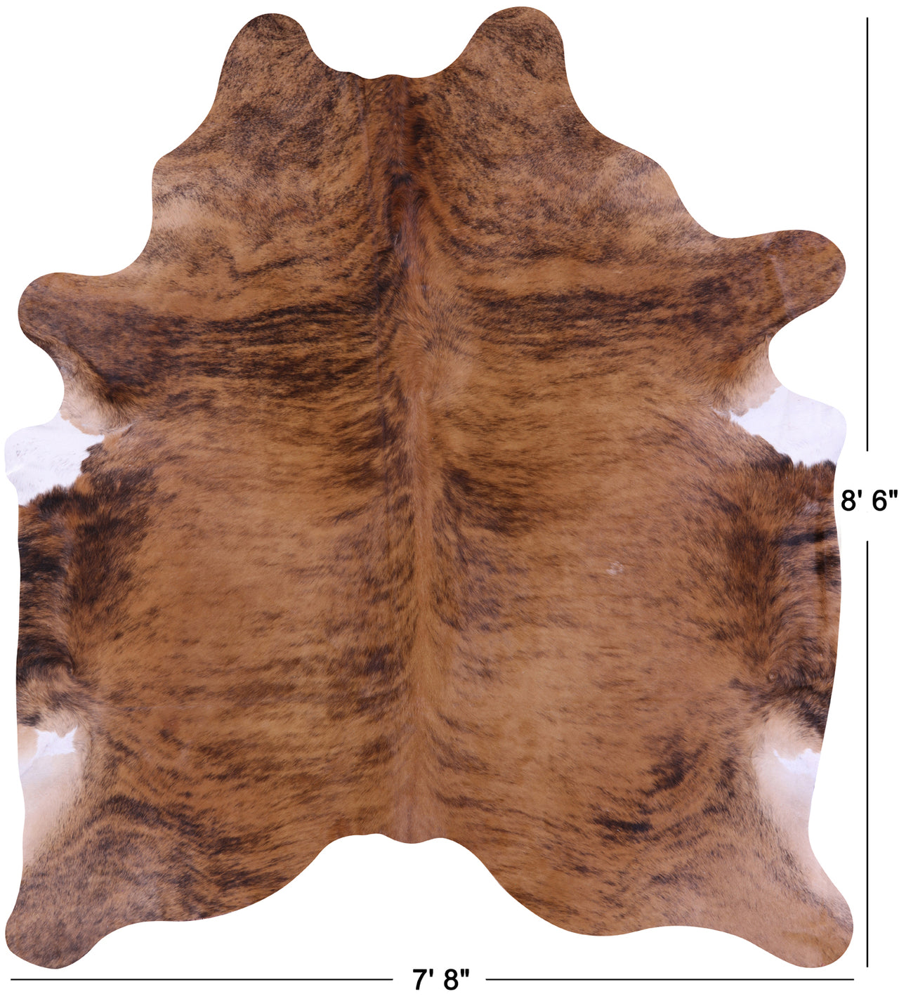 Brindle Natural Brown Cowhide Rug - XX-Large 8' 6"H x 7' 8"W