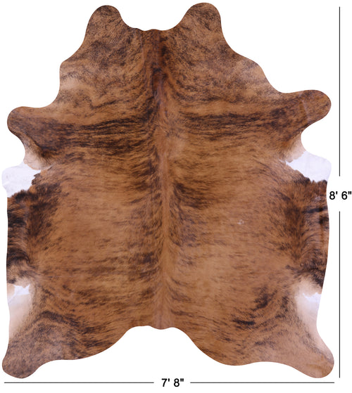Brindle Natural Brown Cowhide Rug - XX-Large 8' 6