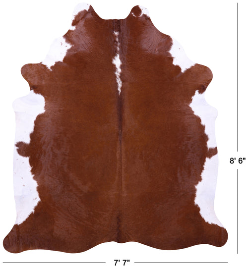 Brown & White Natural Cowhide Rug - XX-Large 8' 6