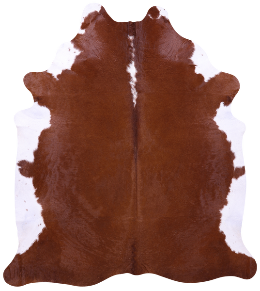 Brown & White Natural Cowhide Rug - XX-Large 8' 6"H x 7' 7"W
