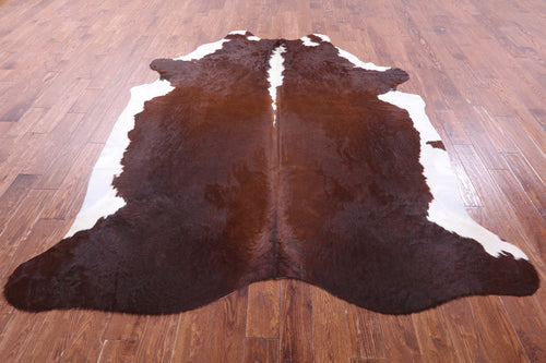 Brown & White Natural Cowhide Rug - XX-Large 8' 6