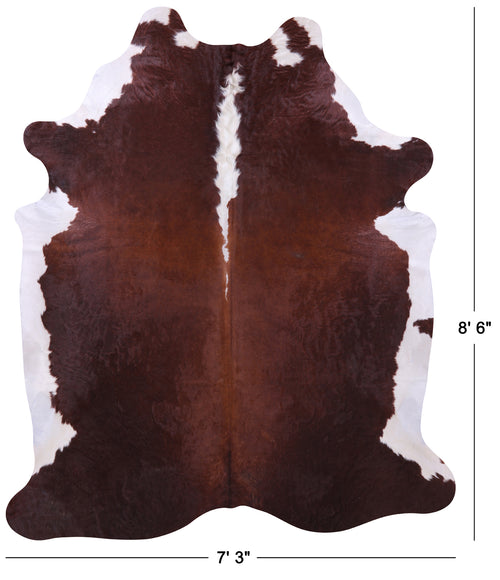 Brown & White Natural Cowhide Rug - XX-Large 8' 6