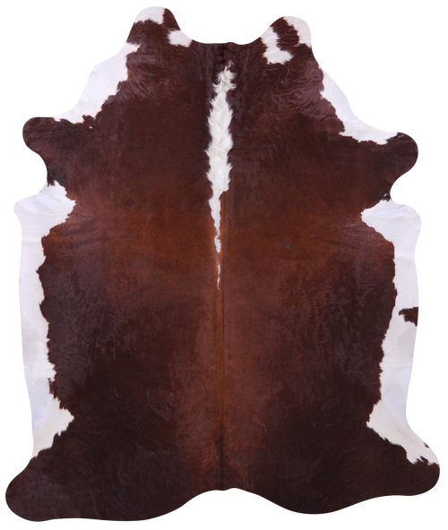 Brown & White Natural Cowhide Rug - XX-Large 8' 6