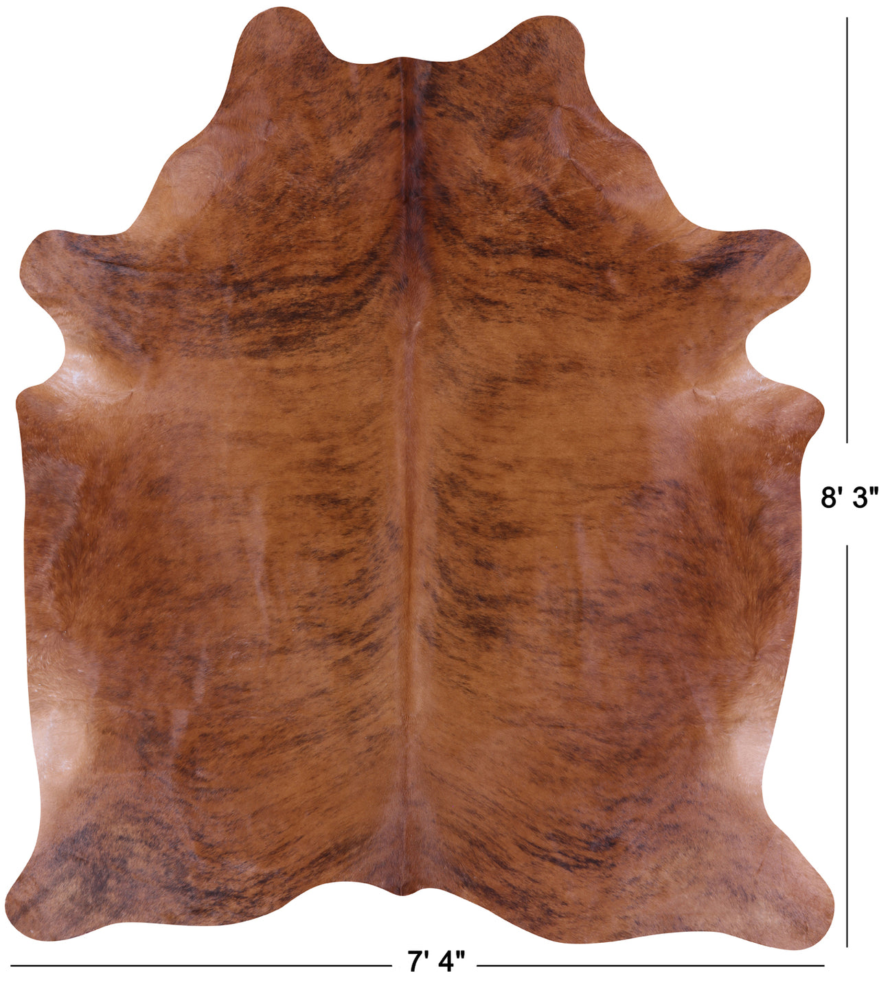 Brindle Natural Brown Cowhide Rug - XX-Large 8' 3"H x 7' 4"W