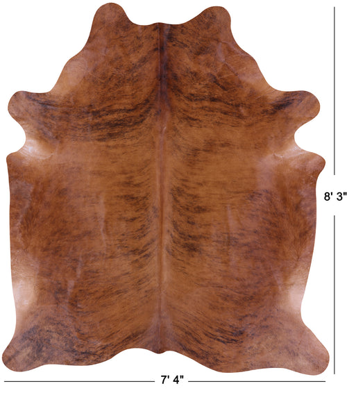 Brindle Natural Brown Cowhide Rug - XX-Large 8' 3