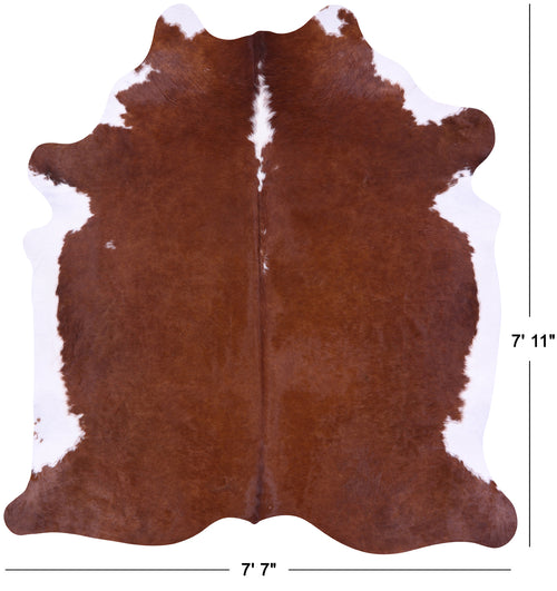 Brown & White Natural Cowhide Rug - XX-Large 7' 11