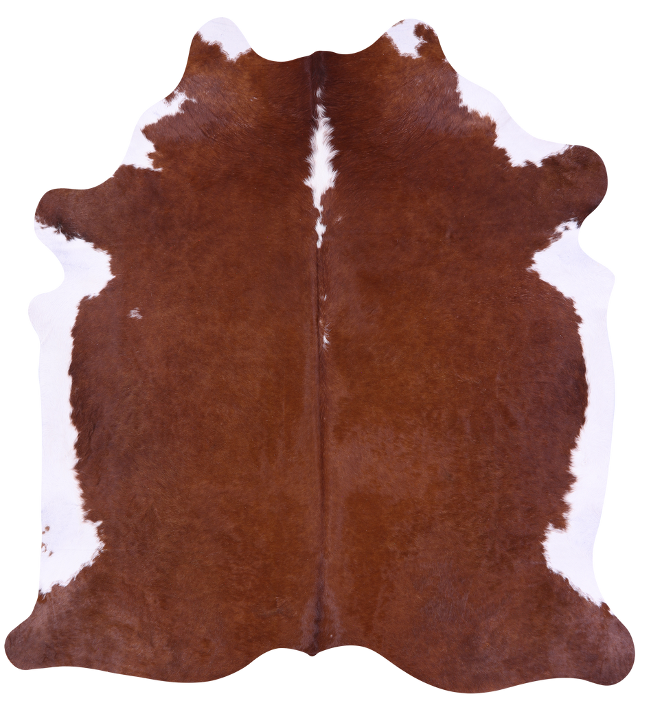 Brown & White Natural Cowhide Rug - XX-Large 7' 11"H x 7' 7"W