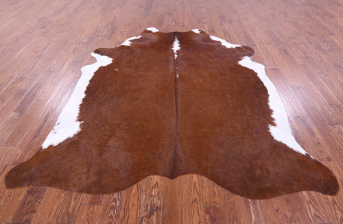 Brown & White Natural Cowhide Rug - XX-Large 7' 11