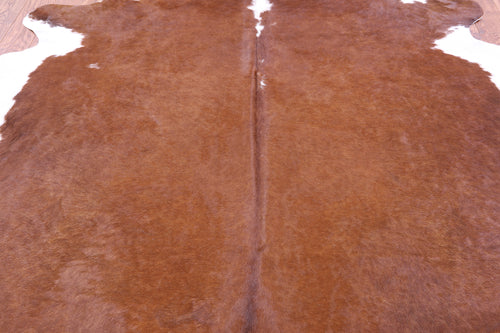 Brown & White Natural Cowhide Rug - XX-Large 7' 11