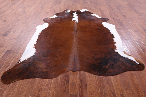 Brown & White Natural Cowhide Rug - XX-Large 8' 6