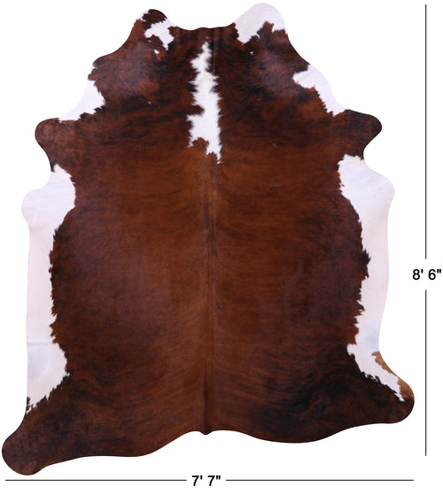 Brown & White Natural Cowhide Rug - XX-Large 8' 6