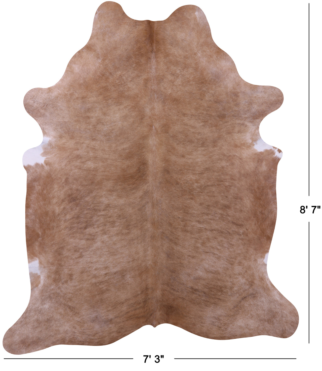Light Brown Natural Cowhide Rug - XX-Large 8' 7"H x 7' 3"W