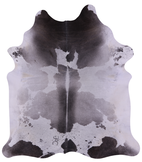 Grey & White Natural Cowhide Rug - XX-Large 8' 0