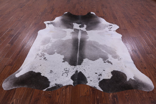 Grey & White Natural Cowhide Rug - XX-Large 8' 0