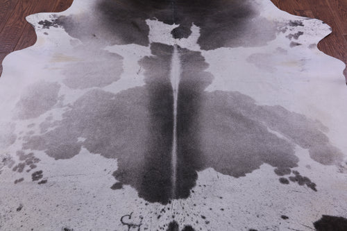Grey & White Natural Cowhide Rug - XX-Large 8' 0