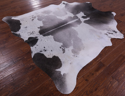 Grey & White Natural Cowhide Rug - XX-Large 8' 0