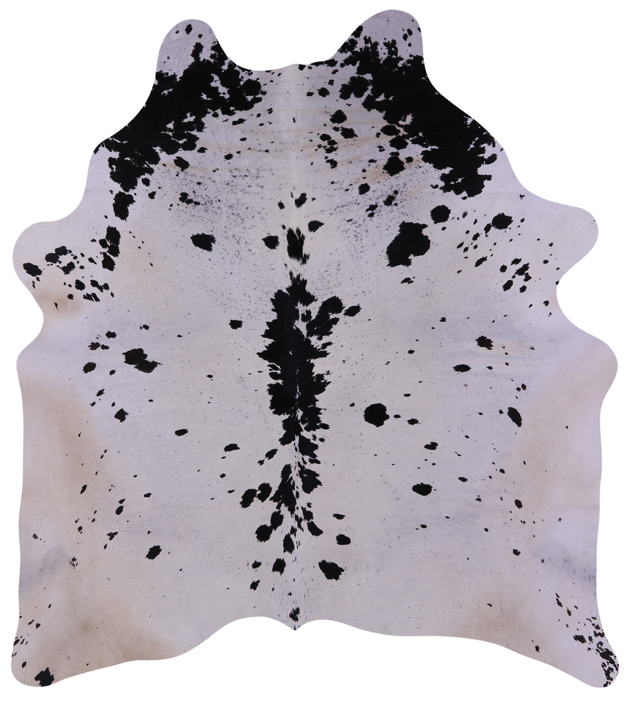 Black & White Natural Cowhide Rug - XX-Large 7' 10"H x 7' 1"W