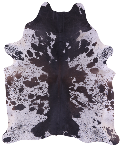 Brown Salt & Pepper Natural Cowhide Rug - XX-Large 9' 0"H x 7' 6"W